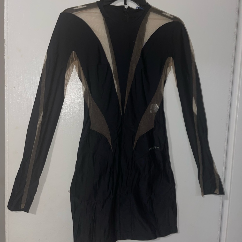 Black and nude women Mugler dress for sale, wore once.